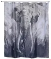 Produktbild: Spirella Schimmel Duschvorhang-Anti-Bakteriell, waschbar, wasserdicht, Polyester, „Elefant“ 180x200 cm, Grey, 180x200cm