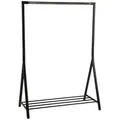 Produktbild: Garderobenständer, Schwarz, Metall, 117x165x59 cm, Schuhablage, standfeste Füße, Garderobe, Garderobenständer