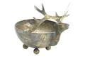 Produktbild: Viana Weihnachtsmann Weihnachtliche Schale mit Rentierkopf, Antik-Optik, goldfarben