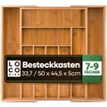 Produktbild: Loco Bird Besteckkasten für Schubladen aus Bambus ausziehbar bis 50cm - Beste...