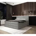 Produktbild: Mid.you Boxspringbett, Grau, Holz, Textil, Holzwerkstoff, H2 + H3, Höhe ca. 19 cm, 180x200 cm, Wendematratze mit unterschiedlichen Härtegraden, Matratze geteilt, gepolstertes Kopfteil, Bettkasten, Topper durchgehend, Schlafzimmer, Betten, Doppelbetten