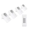 Produktbild: conecto Funksteckdosen Set (4x Funksteckdose, 1x Funkfernbedienung), Indoor, weiß, SA-CC50697