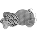 Produktbild: Creatable Kombiservice Luna Black Line, Schwarz, Weiß, Keramik, 16-teilig, 300 ml, Essen & Trinken, Geschirr, Geschirr-Sets, Kombiservice