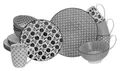 Produktbild: CreaTable Kombiservice New Style Schwarz-Weiss (16-tlg), 4 Personen, Steinzeug