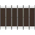 Produktbild: vidaXL 6-tlg. Raumteiler Braun 240 x 180 cm