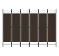 Produktbild: vidaXL Raumteiler 6-tlg. Raumteiler Braun 240 x 180 cm, 6-tlg.