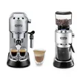 Produktbild: De'Longhi Dedica mit Elektrischer Kaffeemühle ECKG6821.M, Kaffeemaschine mit Milchaufschäumer, Traditionelle Barista-Espressopumpe, Kaffee- und Cappuccino-Maker, 18 Mahlgradeinstellungen, Metall