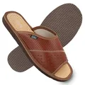 Produktbild: filsko® Louns - Slippers Herren - offen - EVA Sohle - Naturleder - rutschfest - atmungsaktiv - braun - 49 EU