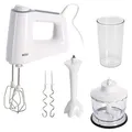 Produktbild: Braun Handmixer MultiMix 3, HM3135WH, Set, 500 Watt, weiß, Mixfuß, Mixbecher, Zerkleinerer