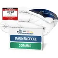 Produktbild: DormiGood | Premium Daunendecke | 135x200 cm | Sommerdecke | 100% Daunen (200g) | Bettdecke |135x200 | Sommerbett | Sommer | Leicht | Dünn | Nomit... - Weiß