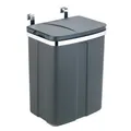 Produktbild: Wenko-Wenselaar GmbH & Co. KG WENKO Tür-Abfalleimer, 12 Liter, Praktischer Müllemer für die Innen- und Außentür von Küchenschränken, Farbe: Grau/ Silber, glänzend 54903100