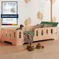 Produktbild: smartwood Bodenbett 90x200 Montessori Kinderbett aus Holz mit FSC-Zertifikat TILA 2L mit Rausfallschutz & Lattenrost bis 230kg belastbar - Einfache Montage