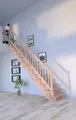 Produktbild: Holztreppe Lindos (Buche) in gerader Ausführung-100 cm-Holz-Edelstahl Gelände...