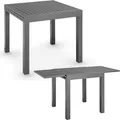 Produktbild: Juskys Gartentisch Laki 80x80 cm ausziehbar - Alu Balkonmöbel Gartenmöbel Anthrazit