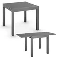Produktbild: Juskys Gartentisch Laki 80x80 cm ausziehbar - Aluminium Esstisch zum Ausziehen - große Tischplatte - Alu Tisch Balkonmöbel Gartenmöbel Anthrazit