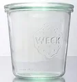 Produktbild: Weck 6 Einkochgläser/Einmachgläser, 0,5 Liter Sturzform RR100 mit Glasdeckel und Auswahl Zubehör im Original Karton (Mit Glasdeckel)