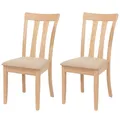 Produktbild: Mendler 2er-Set Esszimmerstuhl HWC-G46 - naturfarbenes Gestell, beige