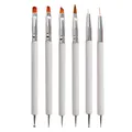 Produktbild: YPYMOD 6 Stück Doppel-Ende Nagel Pinsel, Nageldesign Pinsel, Doppel-Ende Nail Art Pinsel Kit Professionelle Maniküre Werkzeuge Kit?Weiß?