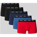 Produktbild: HUGO Trunks aus Baumwoll-Mix mit Logo-Stitching im 5er-Pack in Black, Größe S
