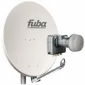 Produktbild: Sat Komplettset - Fuba Satellitenschüssel 80cm hellgrau + Quad LNB 4 Teilnehmer