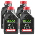Produktbild: 4LT MOTORÖL MOTUL 5100 15W-50 JASO MA2 4T TECHOSYNTESE ESTER SEMISYNTHETISCH