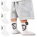Produktbild: von Jungfeld Tennissocken für Kinder Gr. 23-26 für Jungen & Mädchen - 6er Set Sportsocken Kinder (Crew Socks) aus Bio-Baumwolle - Kindersocken mit Smiley-Motiv