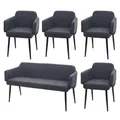 Produktbild: B-Ware Esszimmer-Set MCW-L13, 4er-Set Stuhl+Sitzbank, Stoff/Textil, anthrazit