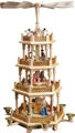 Produktbild: Richard Glaesser Weihnachtspyramide Heilige Familie mit bunten Figuren 3-stöckig direkt vom Hersteller, Handwerkskunst original Erzgebirge