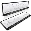 Produktbild: schildEVO 2 Kennzeichenhalter | Hamburg 09 | Moin Hansestadt | Alster | St. Pauli Reeperbahn | HH | Nummernschildhalter | Kennzeichenrahmen | Auto PKW Kfz | DHL-Versand