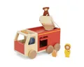 Produktbild: Trixie Baby Spielzeug-Feuerwehr Feuerwehrauto aus Holz 29cm drehbare Leiter Holzspielzeug, ab 18 Monaten