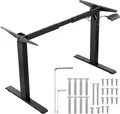 Produktbild: VEVOR Schreibtisch Gestell, verstellbare 70–117 cm Höhe und 95–158 cm Länge, elektrische Tischgestell für Computertische, ergonomische DIY-Arbeitsplatzbasis für das Büro Zuhause (nur schwarzer Rahmen)