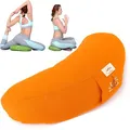 Produktbild: sei Design Halbmond Yogakissen Meditationskissen Yoga Kissen mit Buchweizenschalen-Füllung Yoga Block Bodenkissen groß Meditation Sitzkissen 46x25x10 Orange