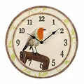 Produktbild: Atlanta Küchenuhr Landhaus Vogel Rotkehlchen Keramik Beige 30cm - 6111