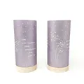 Produktbild: 2er Set LED Tischlampen Pusteblume mit Spruch H. 20cm lila mit Timer Formano