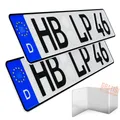 Produktbild: 2 Stück KFZ Kennzeichen 46cm x 11cm Nummernschild 460 x 110mm Wunschkennzeichen DIN zertifiziert Autokennzeichen auch für Fahrradträger Anhänger LKW Wunschprägung amtliches Autoschild