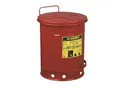 Produktbild: Justrite Brandschutzbehälter, Stahlblech, rund, mit Pedal, Volumen 34 l