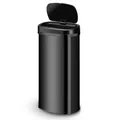 Produktbild: Juskys Mülleimer Küche mit Bewegungssensor Schwarz 70L - Eckiger Abfalleimer mit Klemmring für Müllbeutel - Rostfreier Stahl - Kontaktloses Entsorgen