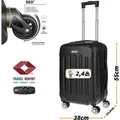 Produktbild: Handgepäck Koffer Trolley Handgepäckkoffer Reiskoffer Hartschale Bordgepäck Leicht Erweiterbar Dehnfuge - Schwarz