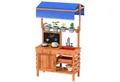 Produktbild: COSTWAY Outdoor-Spielküche Holz, Kinderküche Holz mit Sonnendach, 136x77x56,5cm