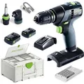 Produktbild: Festool Akku-Bohrschrauber TXS 18 C 3,0-Set, 18V/3,0Ah, 2 Akkus, Lader, Winkelvorsatz und Koffer