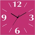 Produktbild: ARTland Wanduhr auf Alu Quarzuhr - schwarzer Zeiger Trendfarbe Pink Größe: 30x30 cm