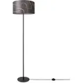 Produktbild: Paco Home Stehlampe Wohnzimmer Lampenschirm Stoff Stehleuchte Leselampe Abstrakt Vintage Design 2 (ø38 Cm), Stehleuchte Einbein - Schwarz