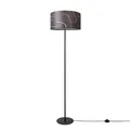 Produktbild: Paco Home Stehlampe Wohnzimmer Lampenschirm Stoff Stehleuchte Leselampe Abstrakt E27 2,5m Textilkabel Mit Stecker Modern, Farbe:Design 2 (Ø38 cm), Leuchtenart/Farbe:Stehleuchte Einbein - Schwarz