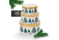 Produktbild: Moritz & Moritz Keksdose Weihnachten Keksdose mit Deckel Rund 3tlg Set, Metall, (Set, 3-tlg., Set), Blechdose mit Deckel im festlichem Design