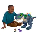Produktbild: Fisher-Price Imaginext Jurassic World: Die Wiedergeburt Dinosaurier Spielset, Ultimate Action Chomp T.rex, ca. 46 cm großes Dinosaurierspielzeug mit Licht, Geräuschen, JGR40