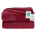 Produktbild: heimtexland Kuscheldecke flauschig Flanell Wohndecke warm Oekotex Tagesdecke Überwurf Sofadecke fusselfrei Fleecedecke Super Soft Decke 130x170 cm Typ380 Bordeaux weinrot
