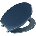 Produktbild: Wenko Wc-sitz Prima Dunkelblau Matt, Mdf, Blau, Mdf Dunkelblau , Edelstahl Rostfrei Silber Matt