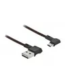 Produktbild: Delock Dual Easy USB 2.0 Kabel A St. auf micro B St gew. 0.2 m Digital/Daten 0,2 m Schwarz (85269)
