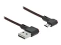 Produktbild: Delock Easy - USB-Kabel - USB (M) links/rechts abgewinkelt, umkehrbar zu Micro-USB Typ B (M)