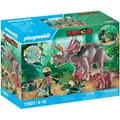 Produktbild: PLAYMOBIL Dinos Triceratops mit Jungtier, Aktion/Abenteuer, 4 Jahr(e), Mehrfarbig, Kunststoff